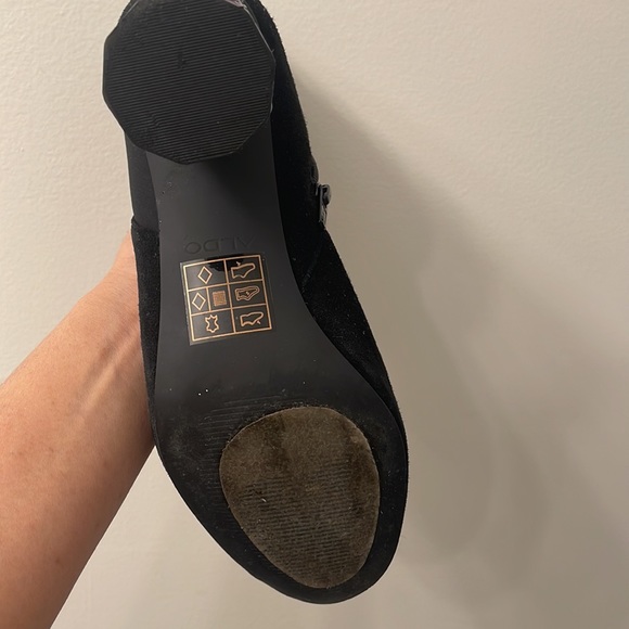 Black glass block heel boots - Picture 3 of 4